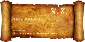 Mack Katalin névjegykártya